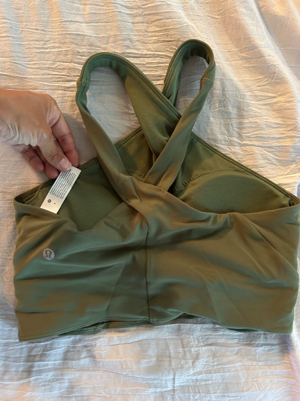 lululemon athletica Olive Green keyhole sports bra, Green Twill - Picture 2 of 4